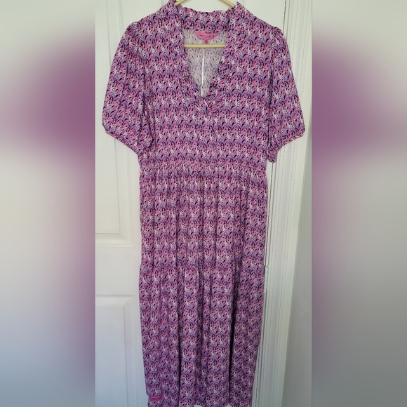 Simply Southern Paisley Print Dress Pink & Purple Size Medium - Picture 3 of 6
